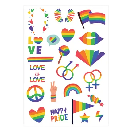 Vergängliches Regenbogen Tattoo - Kindergeburtstags Zubehör