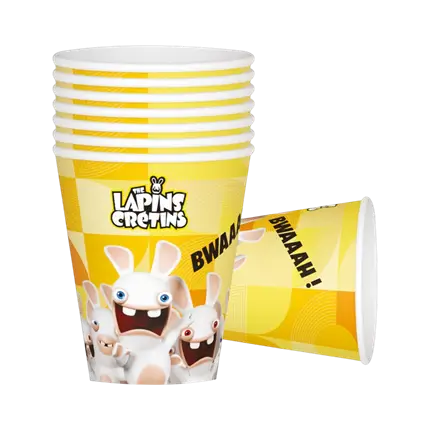 Rabbids™ Becher 8er-Set - Geburtstagsgeschirr