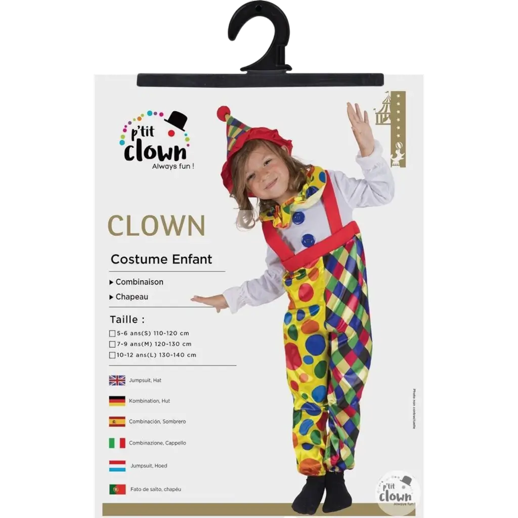 Clown Kostüm Kind 5-6 Jahre - Clown Kostüm