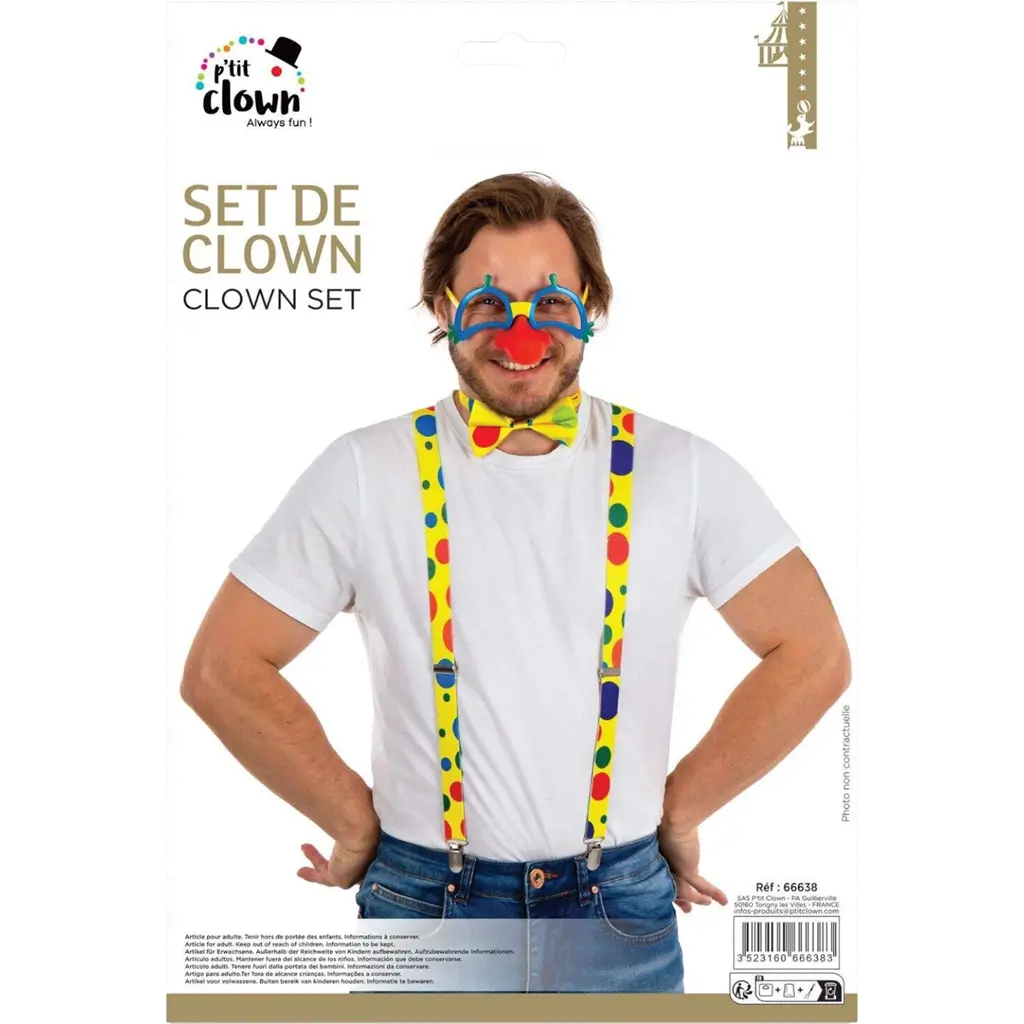 Clown-Set für Erwachsene - Zubehör für Kostüme
