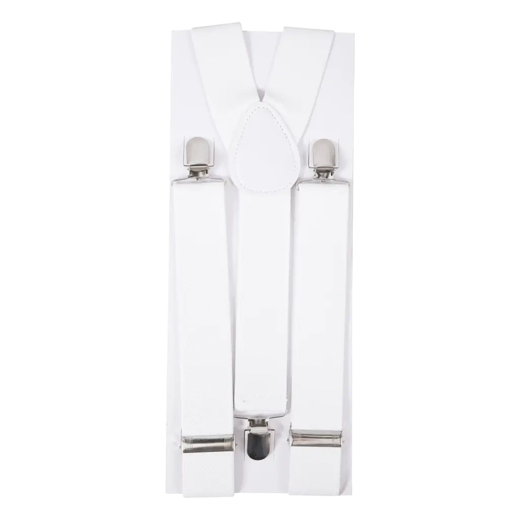 Weiße Hosenträger - Kostümzubehör für Erwachsene