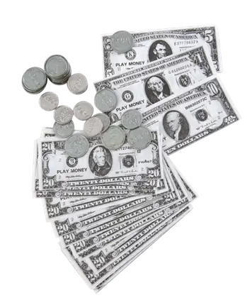 Dollars Kit Münzen und Scheine - Kostümzubehör