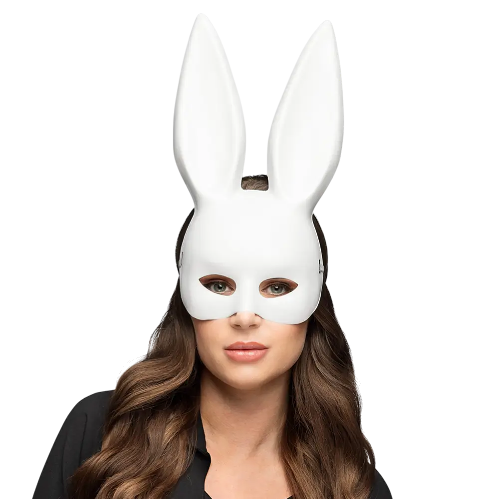 Maske Kaninchen Weiß Erwachsener - Maske Bunny Frau Abend EVJF Karneval