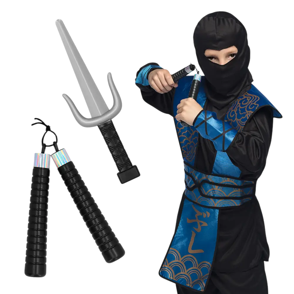 Ninja Waffen Set Kind - Ninja Kostüm Zubehör Jungen Karneval