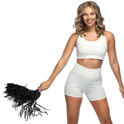 Pom Pom Schwarz - Zubehör Cheerleader EVJF Party Animation