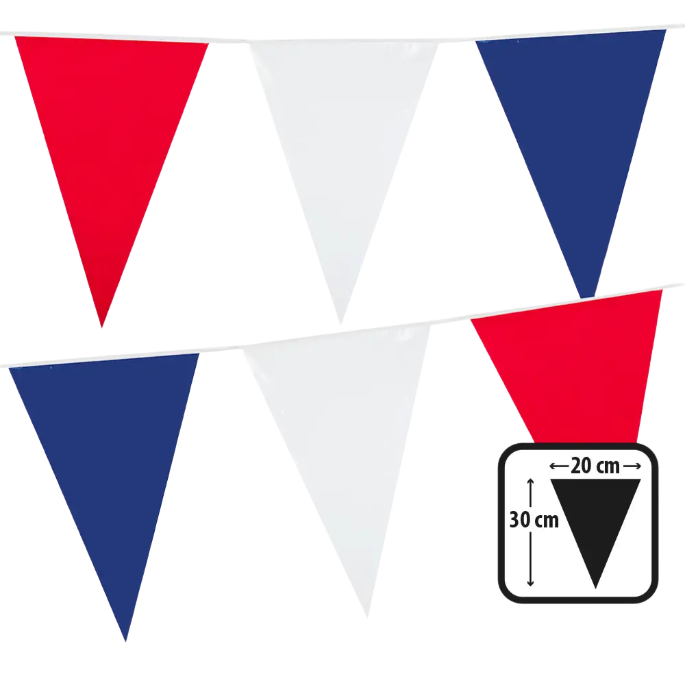 Tricolore Wimpelgirlande - Dekoration Nationalfeiertag Frankreich