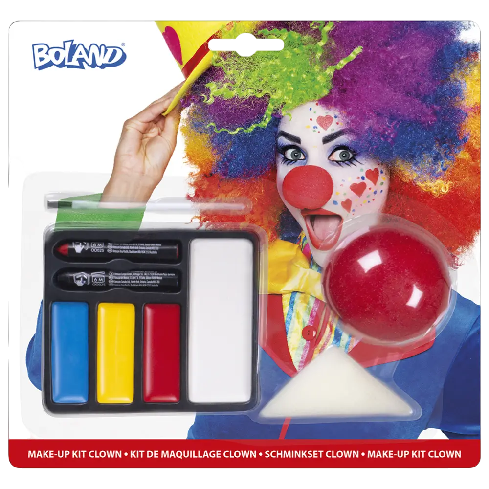 Komplettes Clown Make-up Set - Karneval Halloween Kinderschminke
