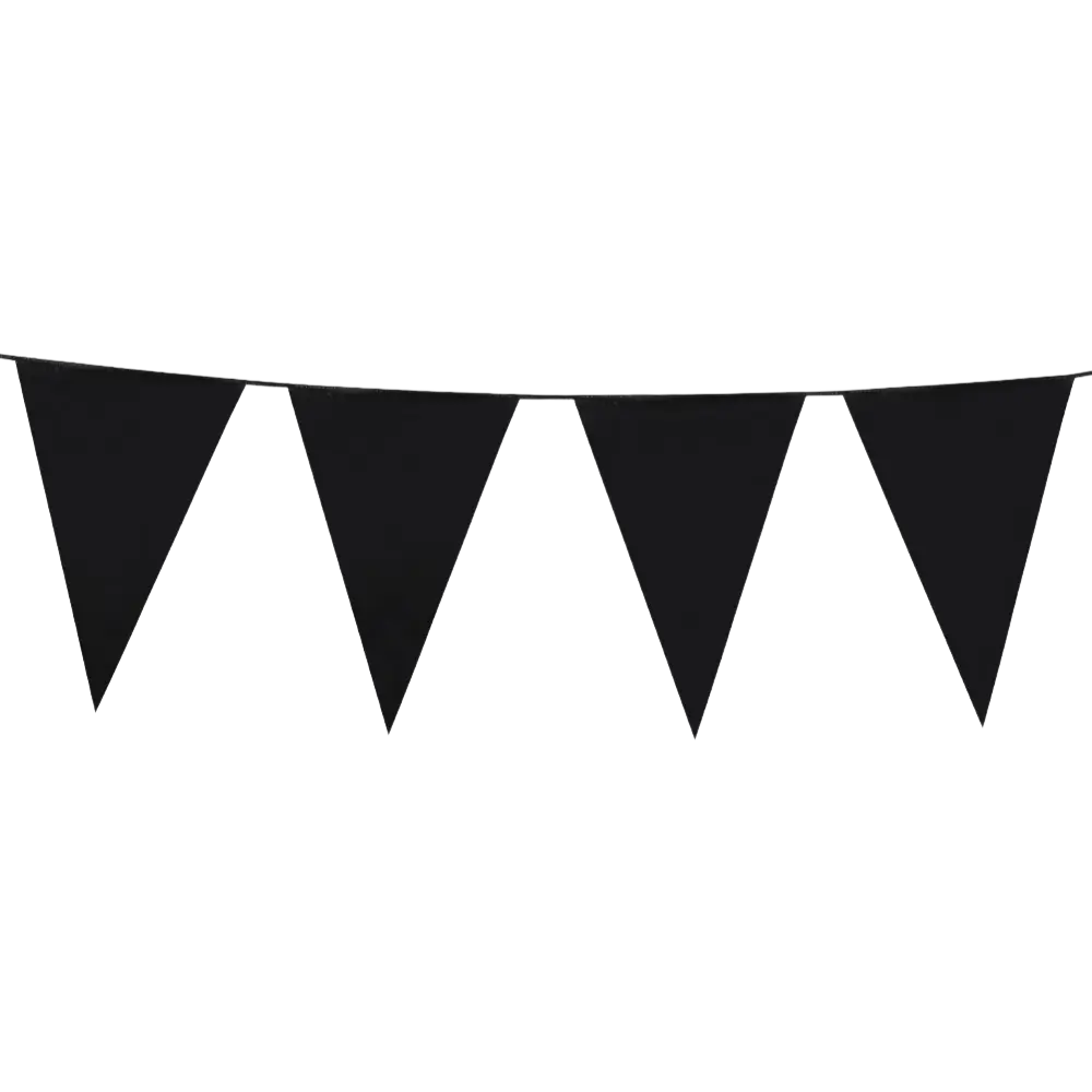 Schwarze Wimpelkette – Dekoration für eine schicke Party