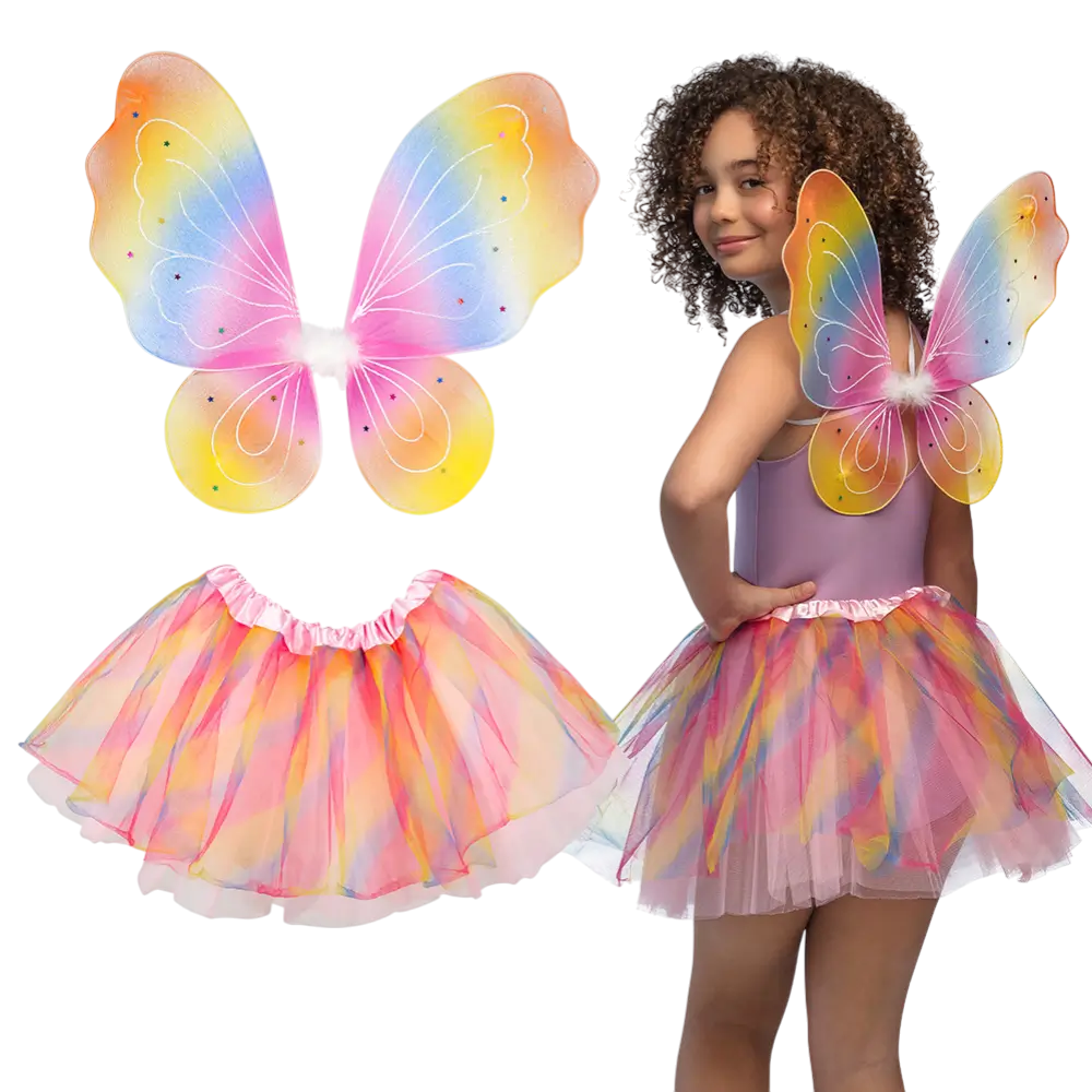Kinderkostüm Regenbogenfee - Fee Kostüm Karneval Mädchen