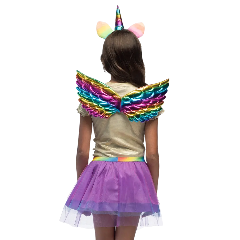 Kinder Regenbogen Einhorn Set - Zubehör Kostüm Fee Fantasy