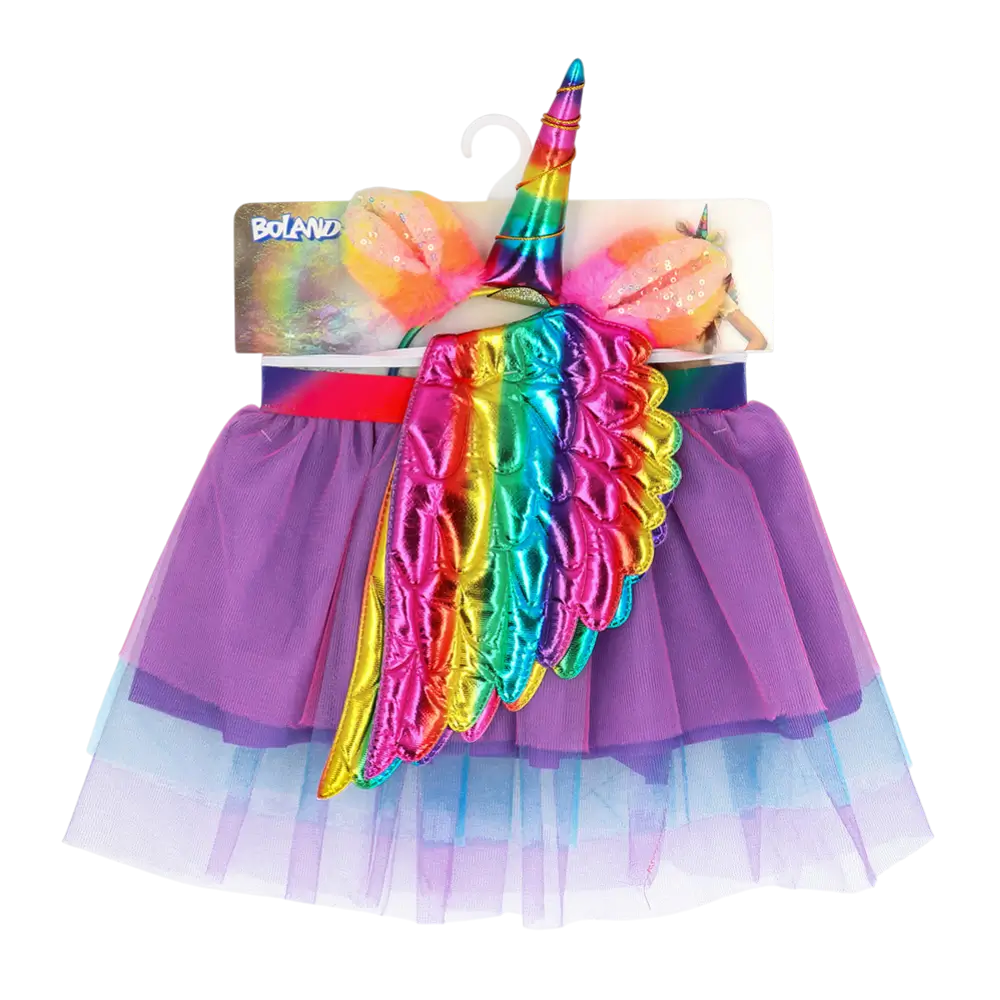 Kinder Regenbogen Einhorn Set - Zubehör Kostüm Fee Fantasy