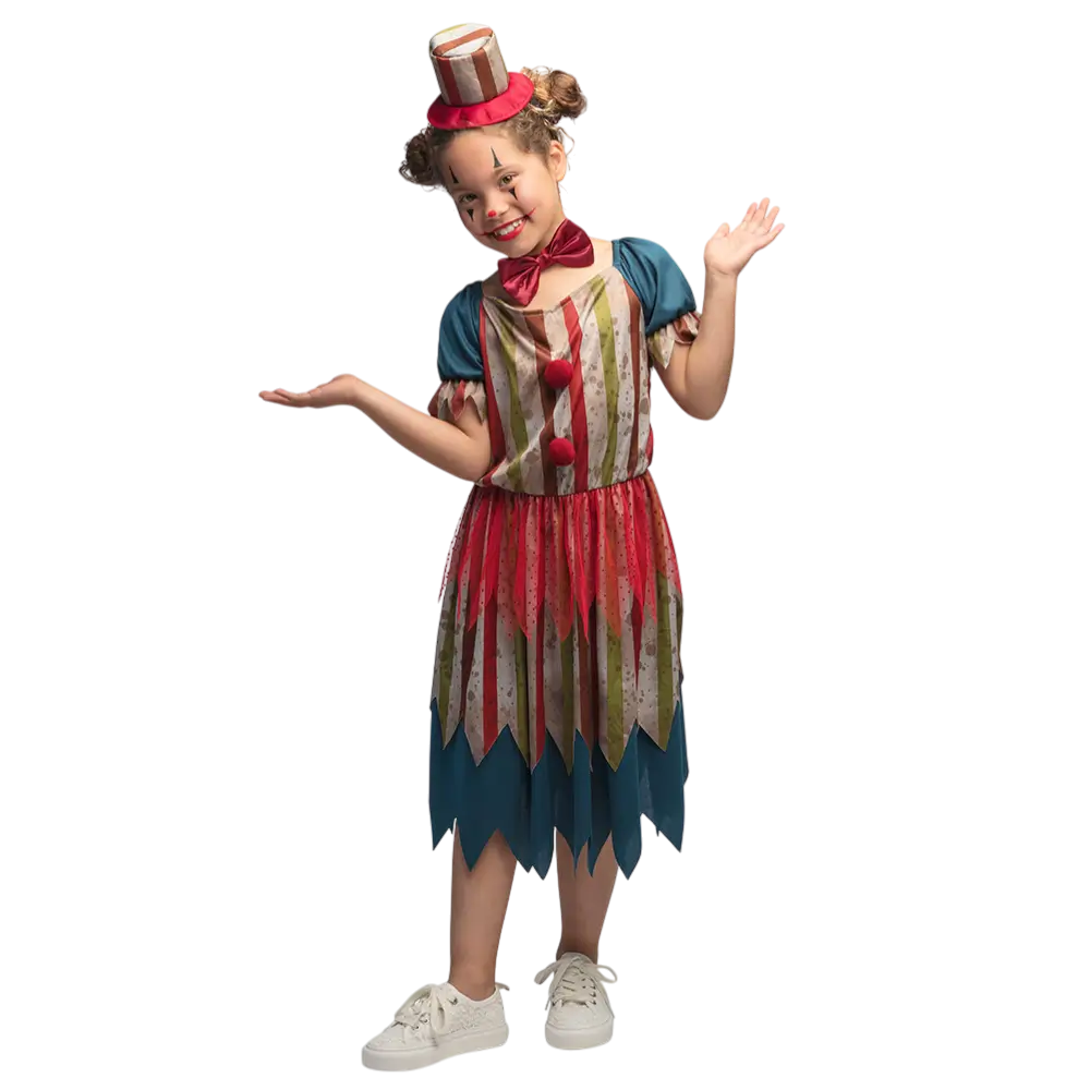 Kostüm Böse Clown Mädchen 4-6 Jahre - Halloween Horror-Kostüm