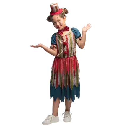 Kostüm Böse Clown Mädchen 4-6 Jahre - Halloween Horror-Kostüm