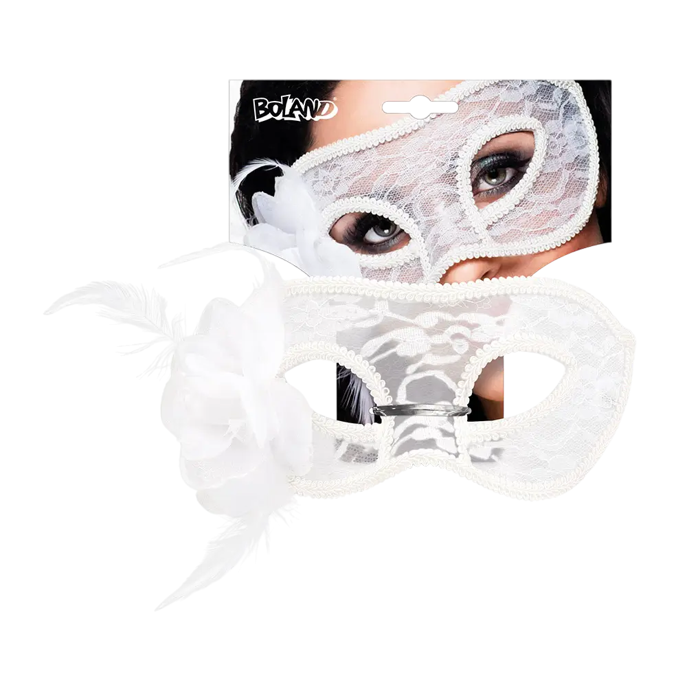 Weiße Spitze Maske Frau - Venezianische Maske Elegant Abend Karneval