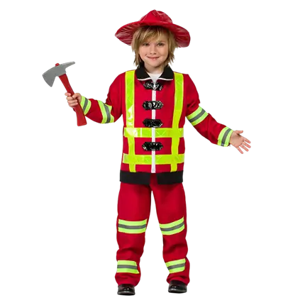 Feuerwehrmann Kostüm Kind 5-6 Jahre - Kostüm Rettungsdienst Junge Karneval
