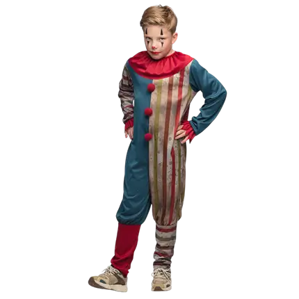 Kostüm Böse Clown Kind 7-9 Jahre - Gruseliges Halloween-Kostüm