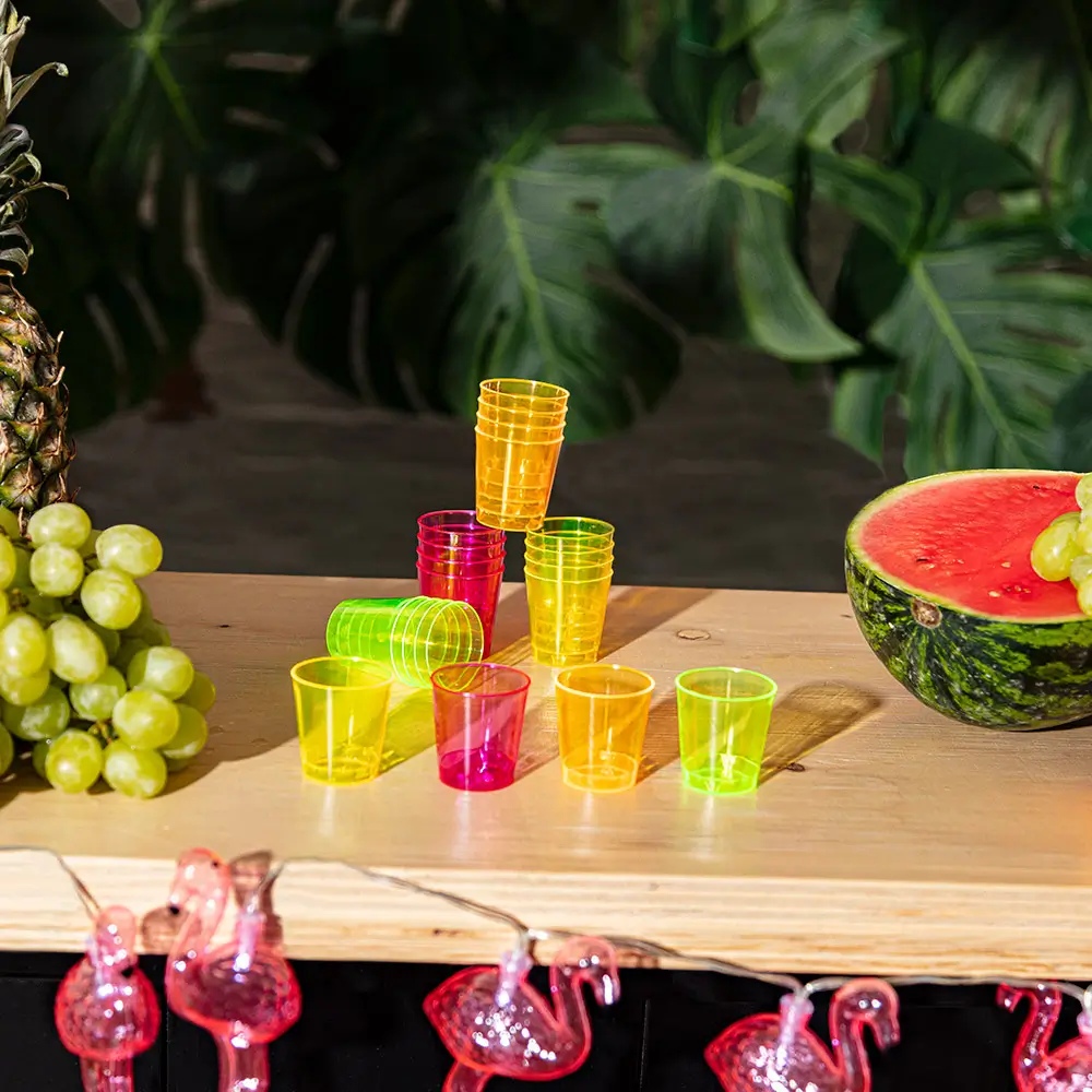 20 wiederverwendbare UV-fluoreszierende Shotgläser 50 ml