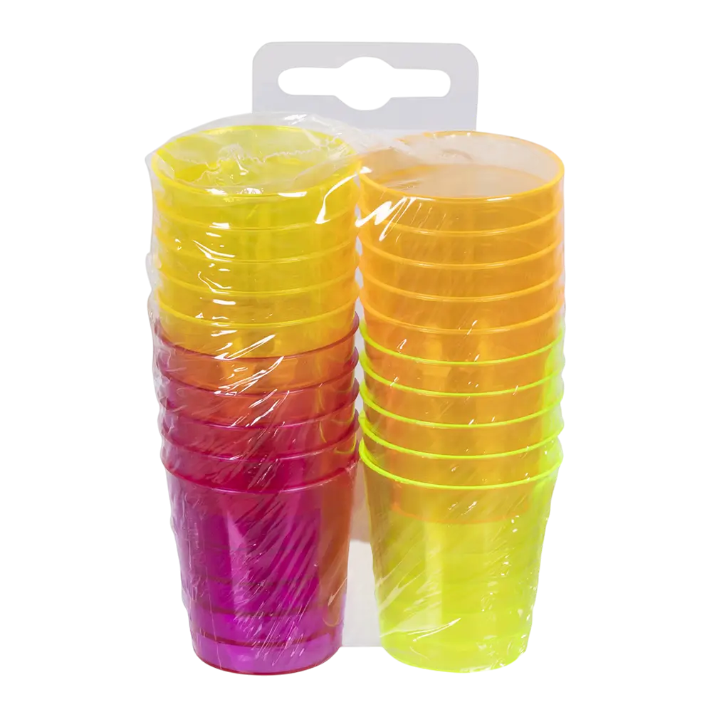 20 wiederverwendbare UV-fluoreszierende Shotgläser 50 ml