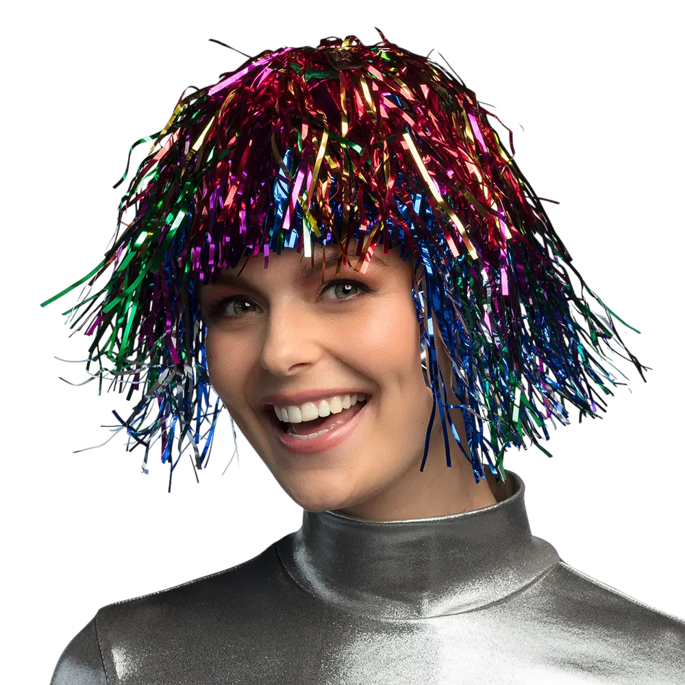 Mehrfarbige Metallperücke