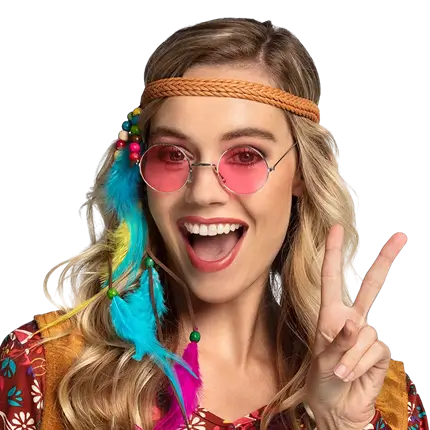 Hippie-Partybrille John rosa