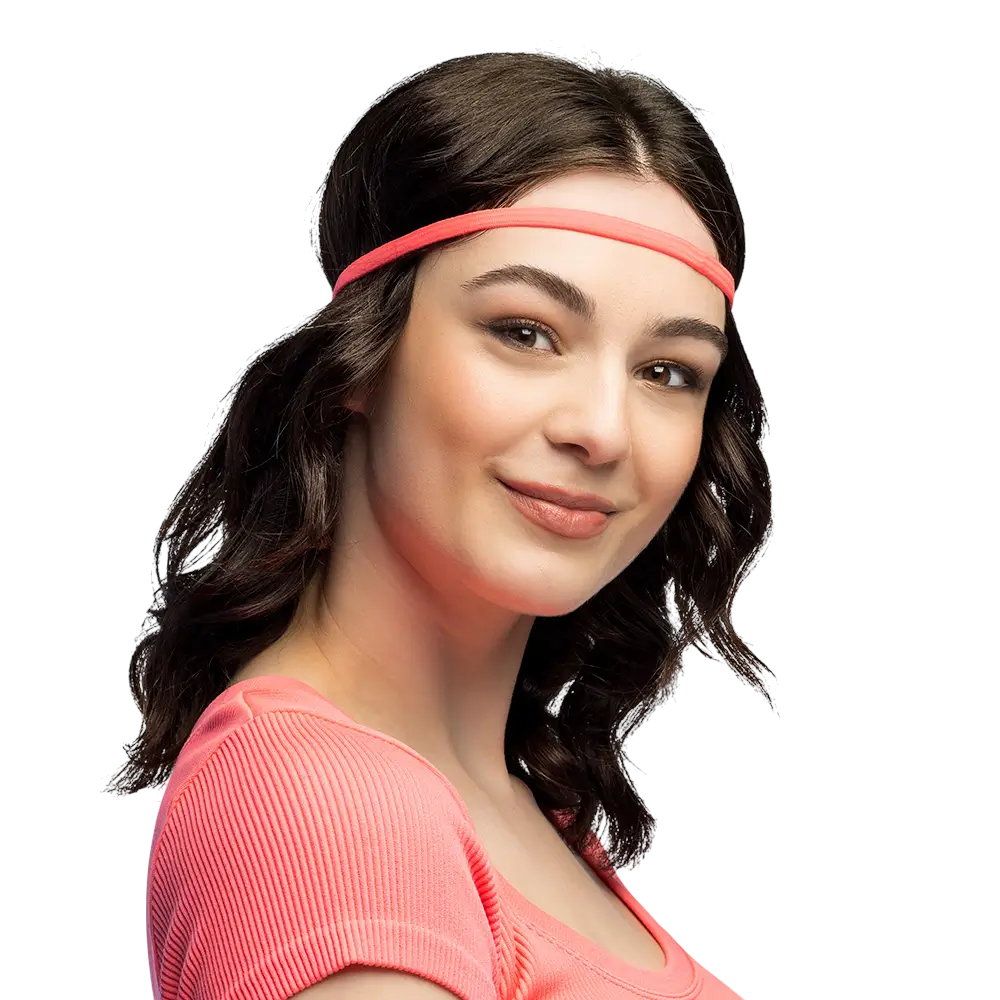 4 Elastische Stirnbänder Neon