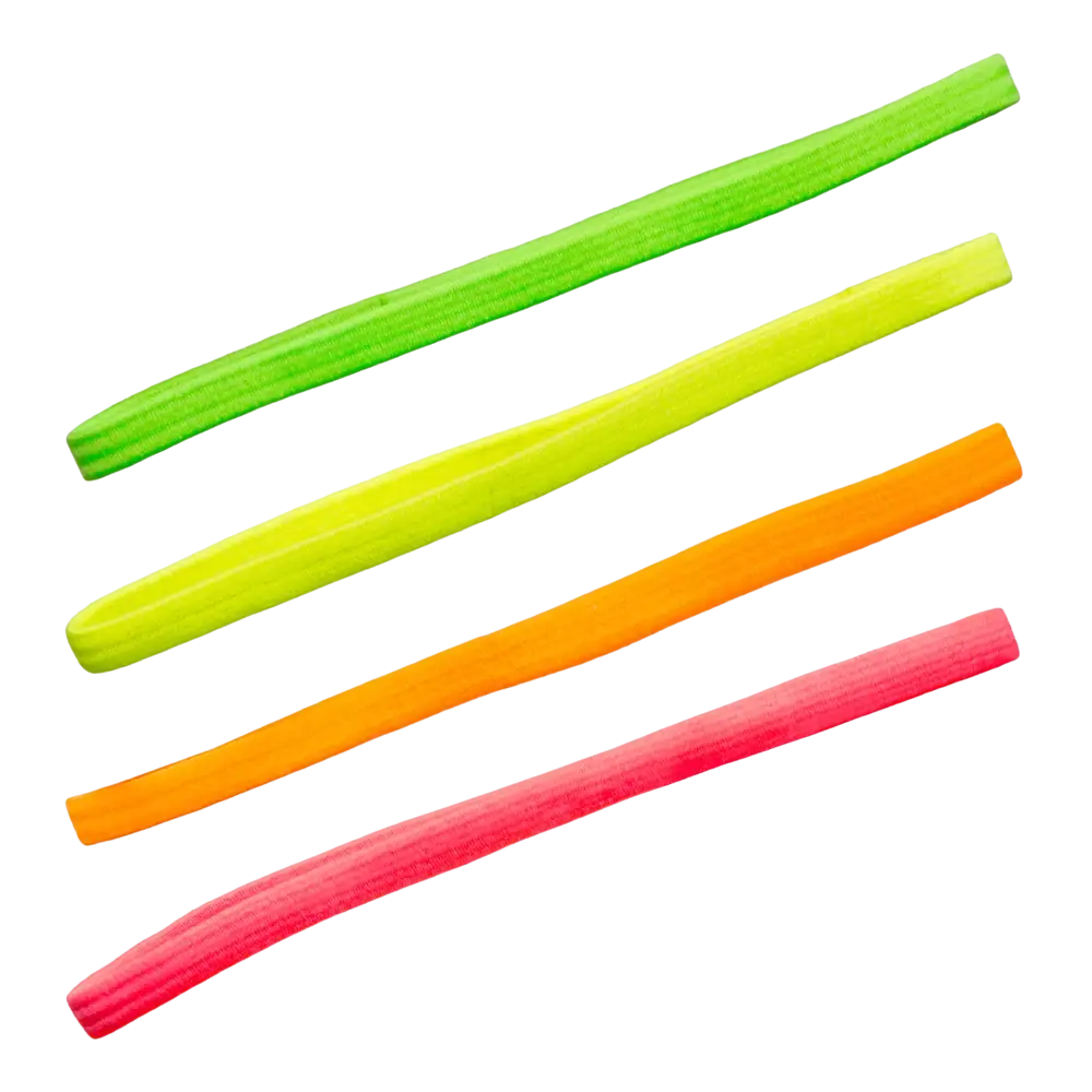 4 Elastische Stirnbänder Neon