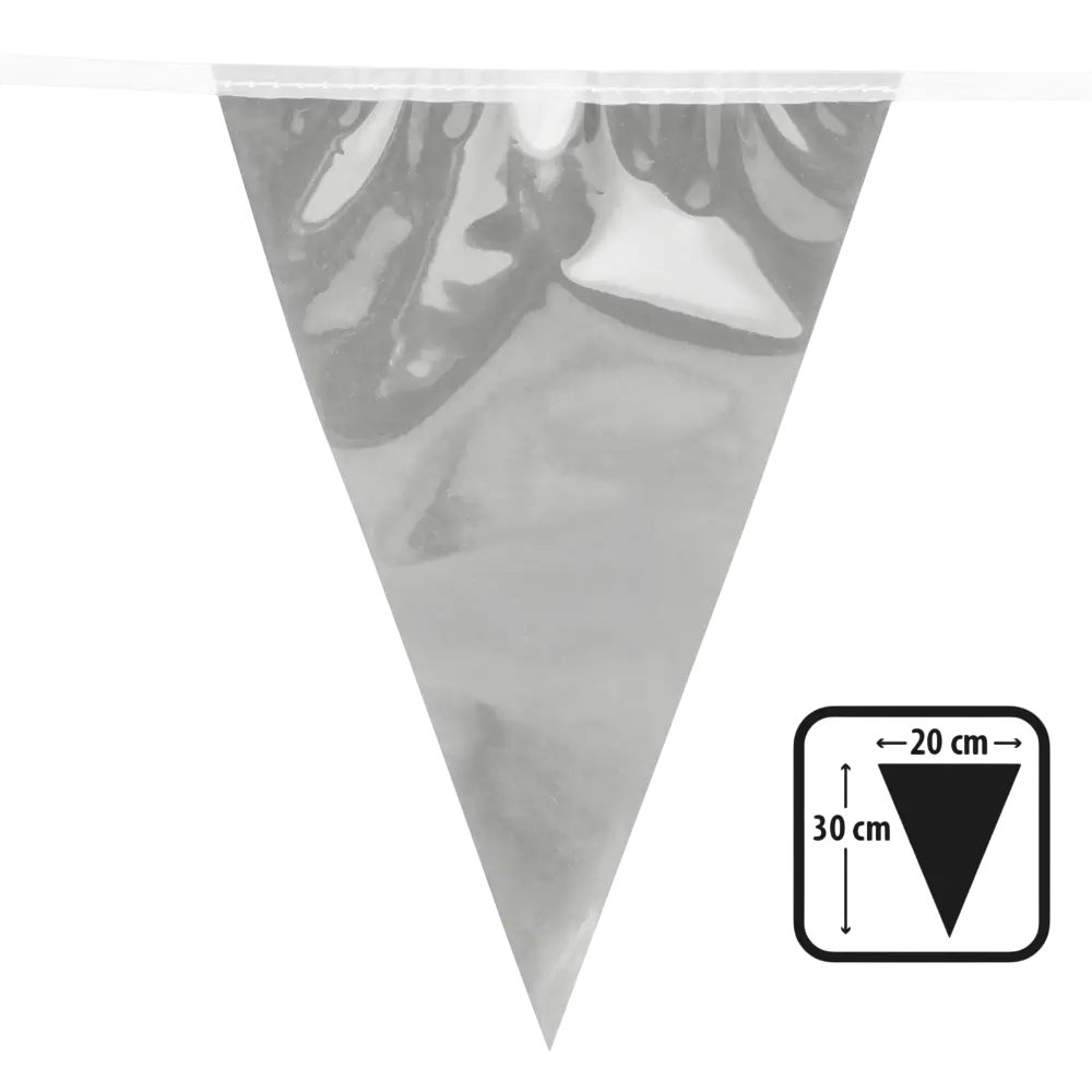 Wimpelgirlande Silbermetallic