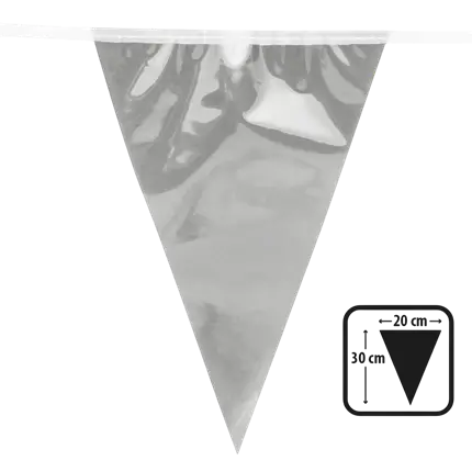 Wimpelgirlande Silbermetallic