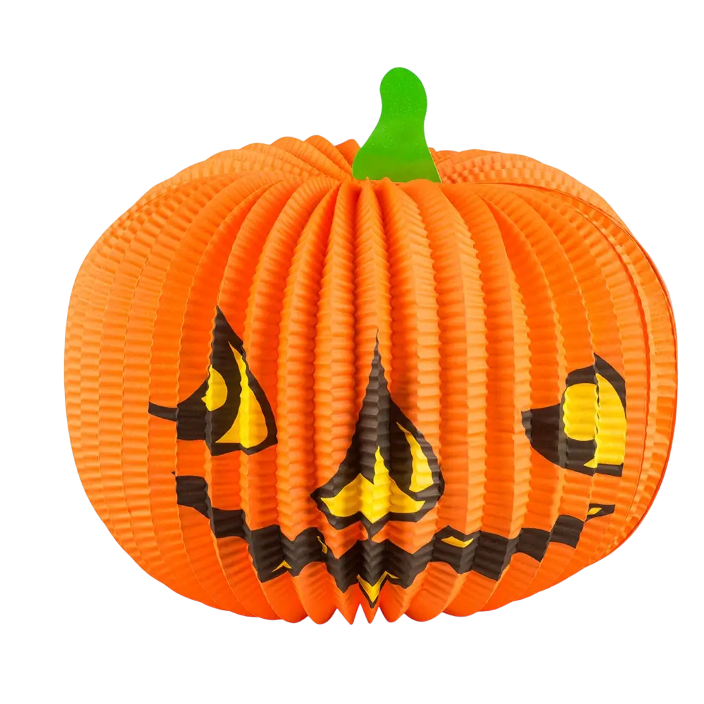 Laterne Halloween-Kürbis aus Papier 36 cm