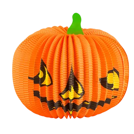 Laterne Halloween-Kürbis aus Papier 36 cm