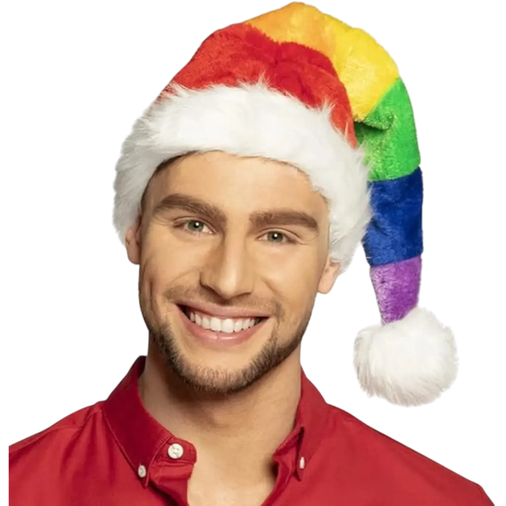 Regenbogen-Weihnachtsmütze