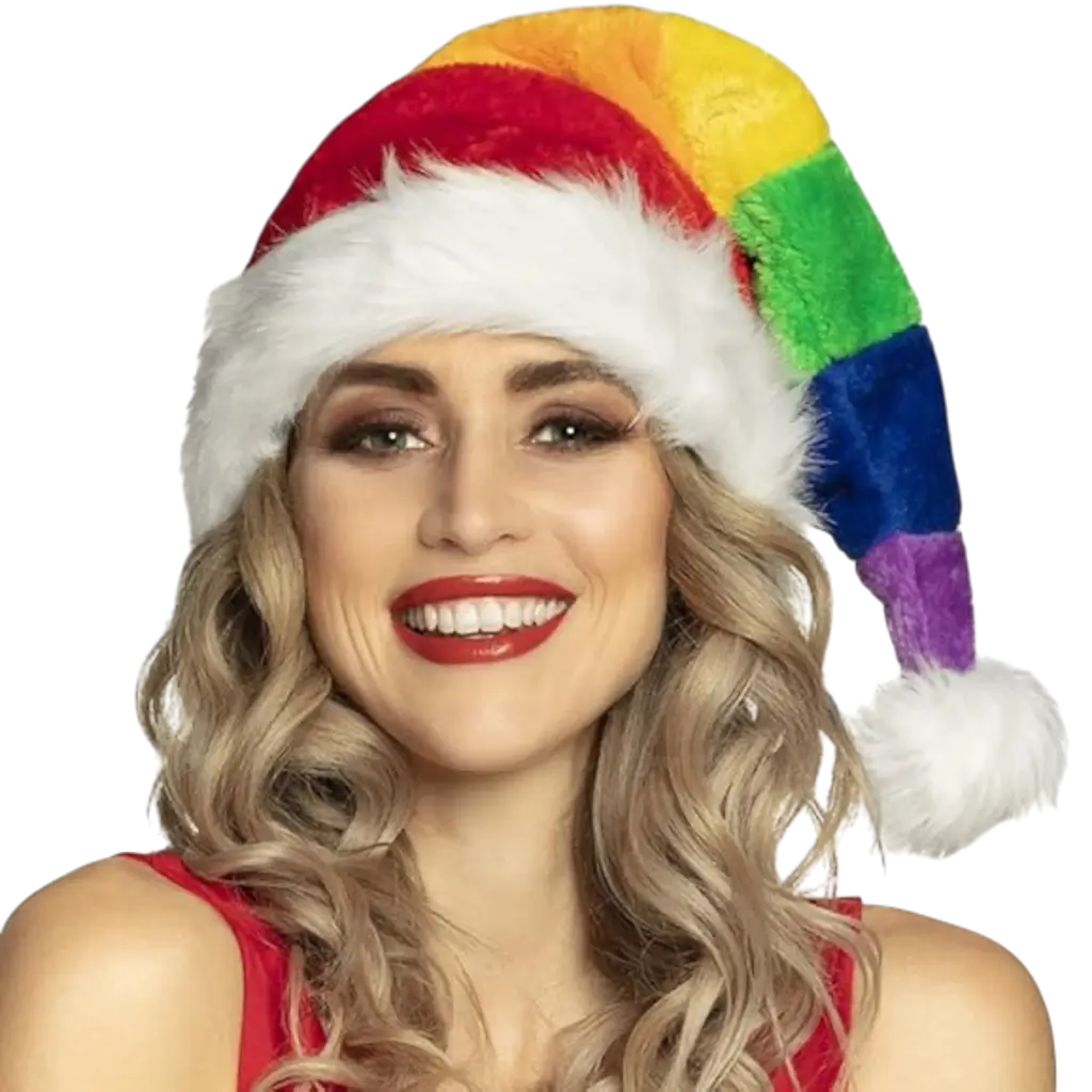 Regenbogen-Weihnachtsmütze