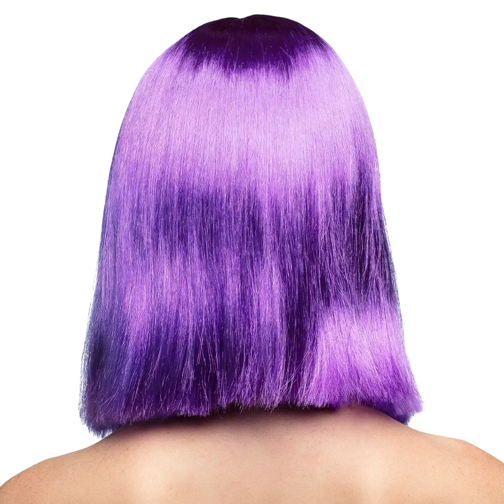 Violette Neon-Perücke mit Pony