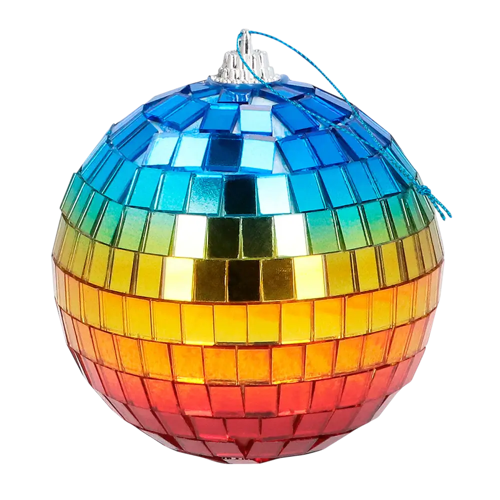 6 Regenbogen-Discokugeln 8 cm