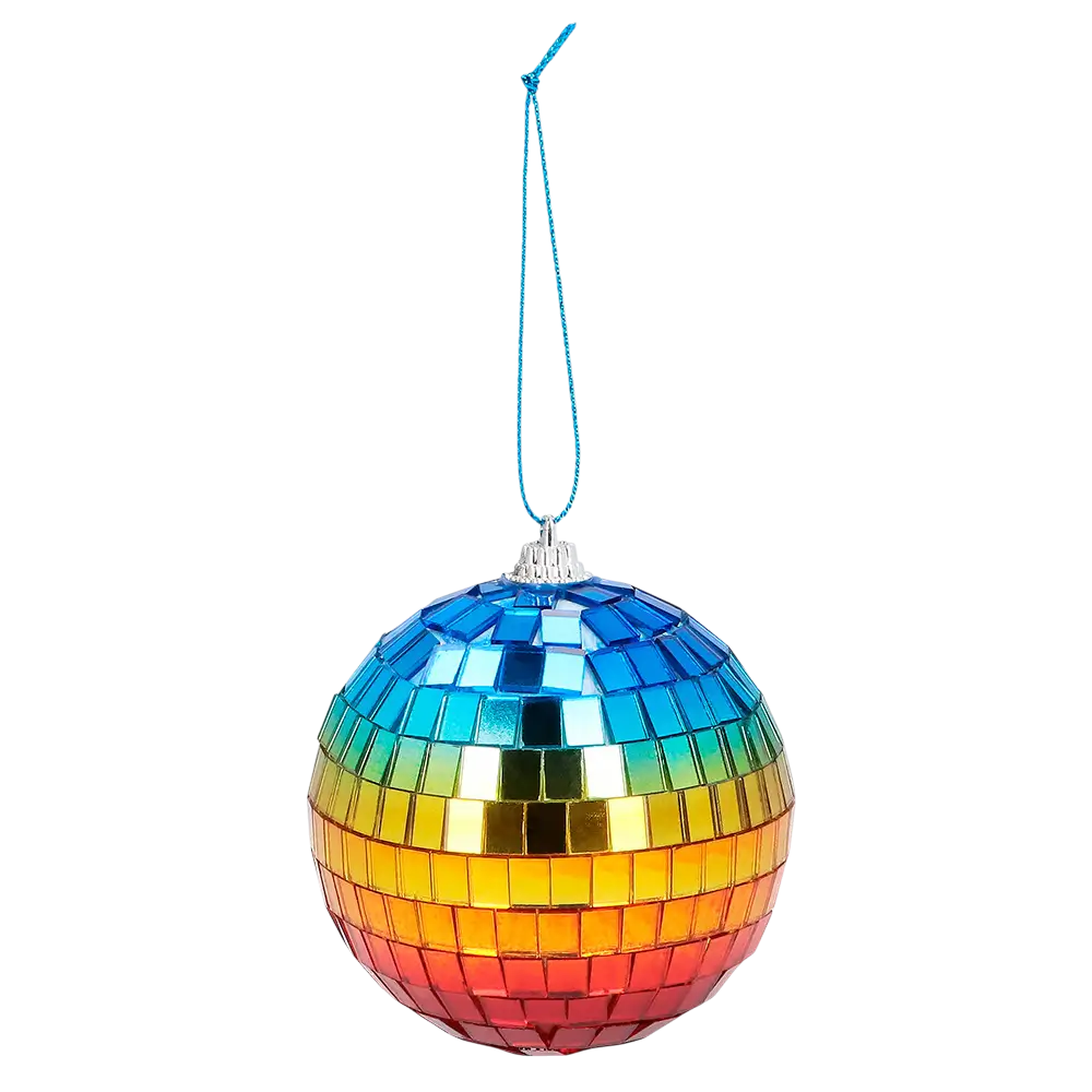 6 Regenbogen-Discokugeln 8 cm