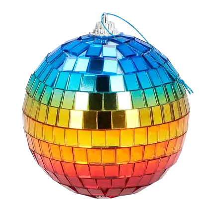 6 Regenbogen-Discokugeln 8 cm