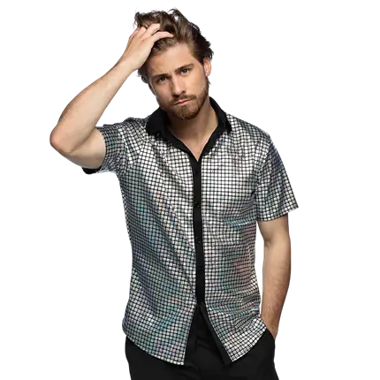 Disco Diamond Shirt Silber - XL