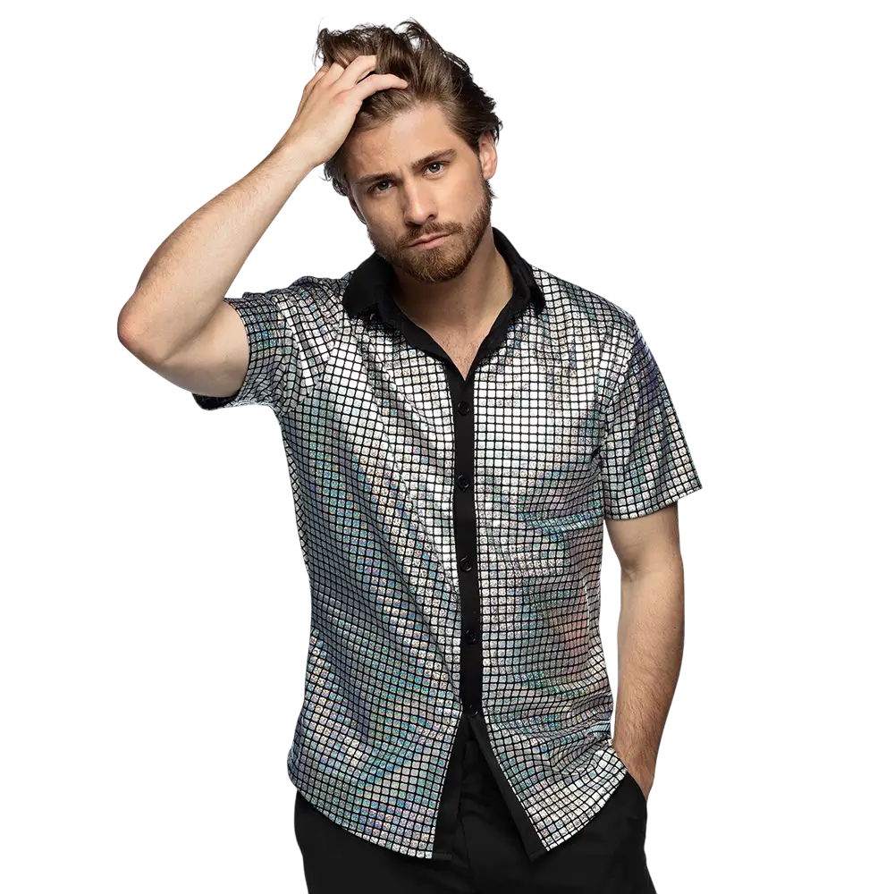 Disco Diamond Shirt Silber - L