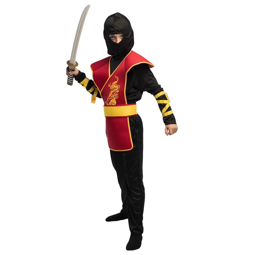Ninja-Kostüm Drachen rot Kind - 4-6 Jahre