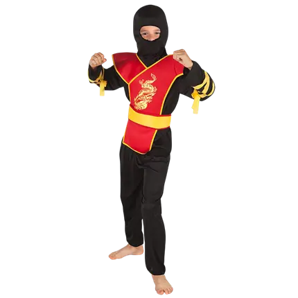 Ninja-Kostüm Drachen rot Kind - 7-9 Jahre