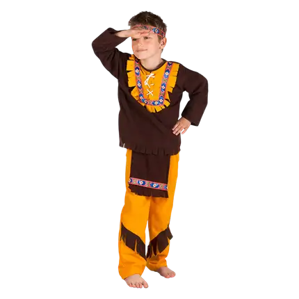 Indianerhäuptlingskostüm braun Junge - 4-6 Jahre