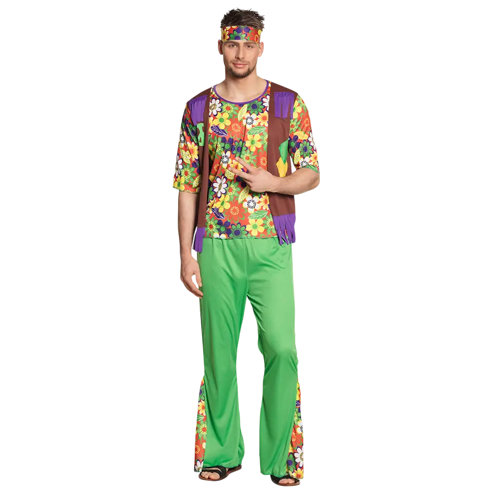 Hippie-Kostüm Blumen Mann