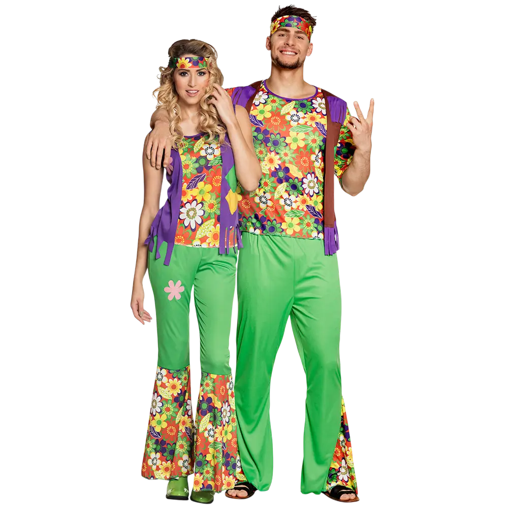 Hippie-Kostüm Blumen Mann