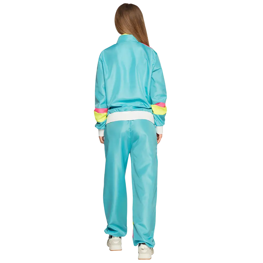 Retro-Trainingsanzug Frau Neonblau - S