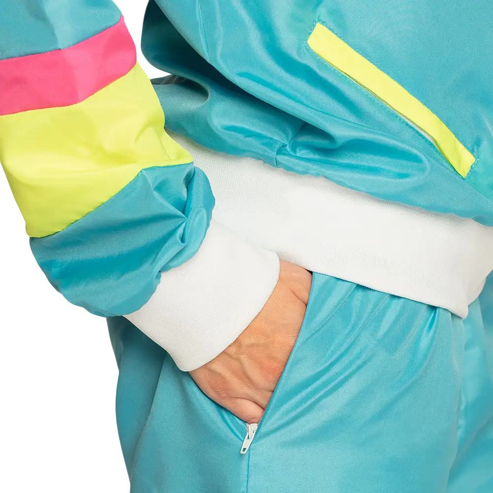 Retro-Trainingsanzug Frau neonblau - L