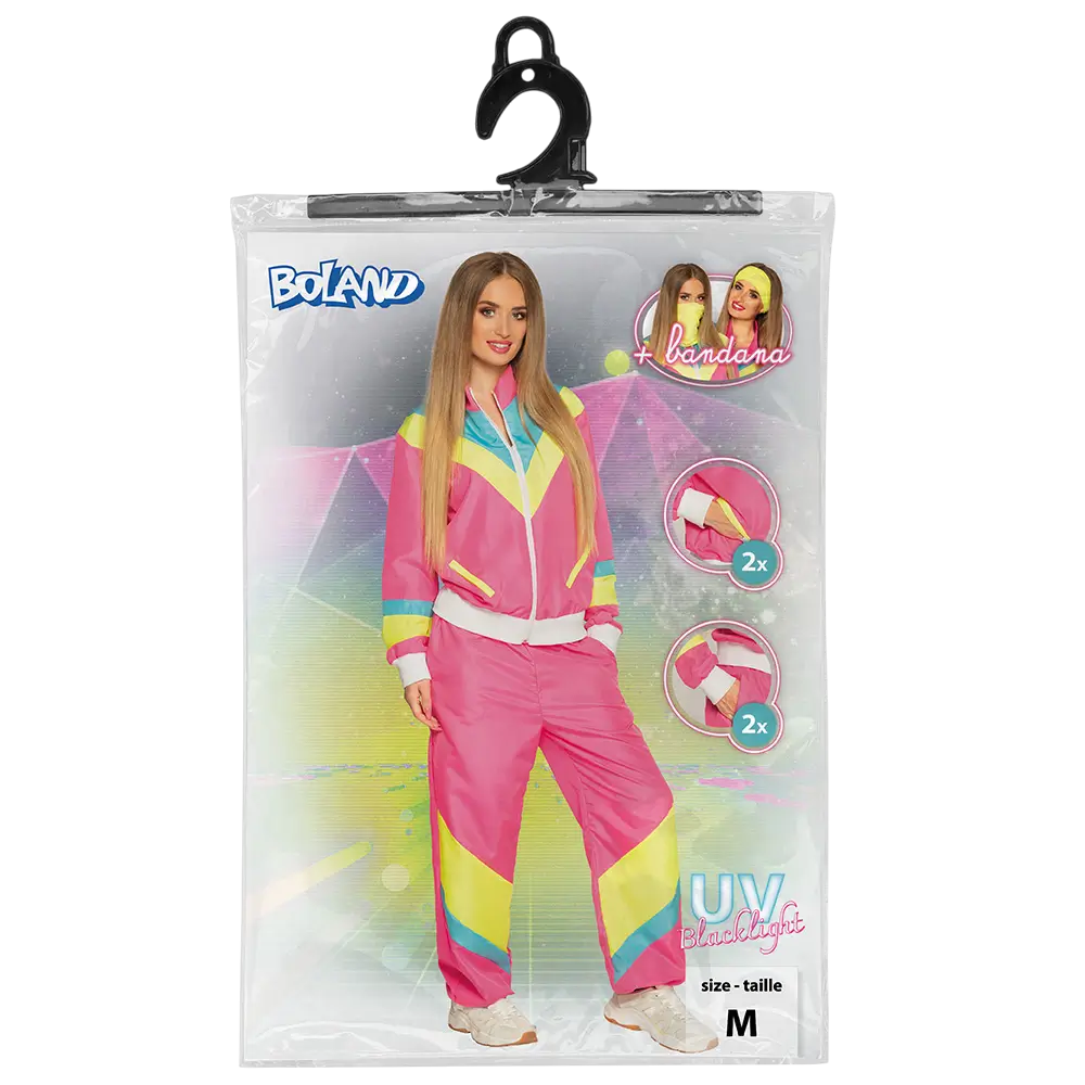 Retro-Trainingsanzug Neon Rosa Frau - S