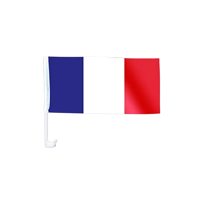 Flagge mit Fahnenstange FRANCE Polyester für Auto 45 x 30 cm