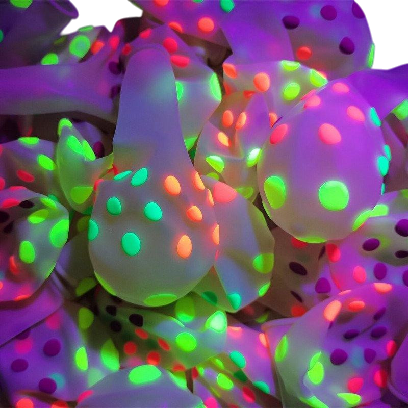 10 Latexballons 30 cm Fluo Neon UV Neonfarben reagierend Schwarzlicht