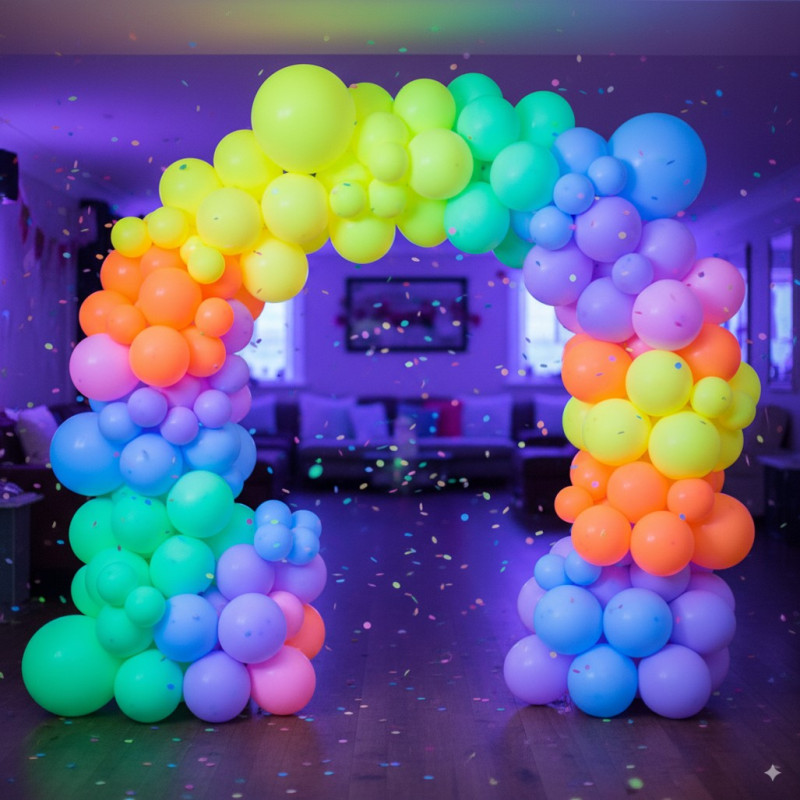50 Neon-Latexballons in verschiedenen Neonfarben