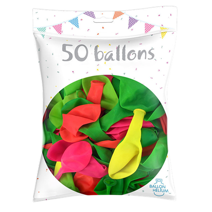 50 Neon-Latexballons in verschiedenen Neonfarben